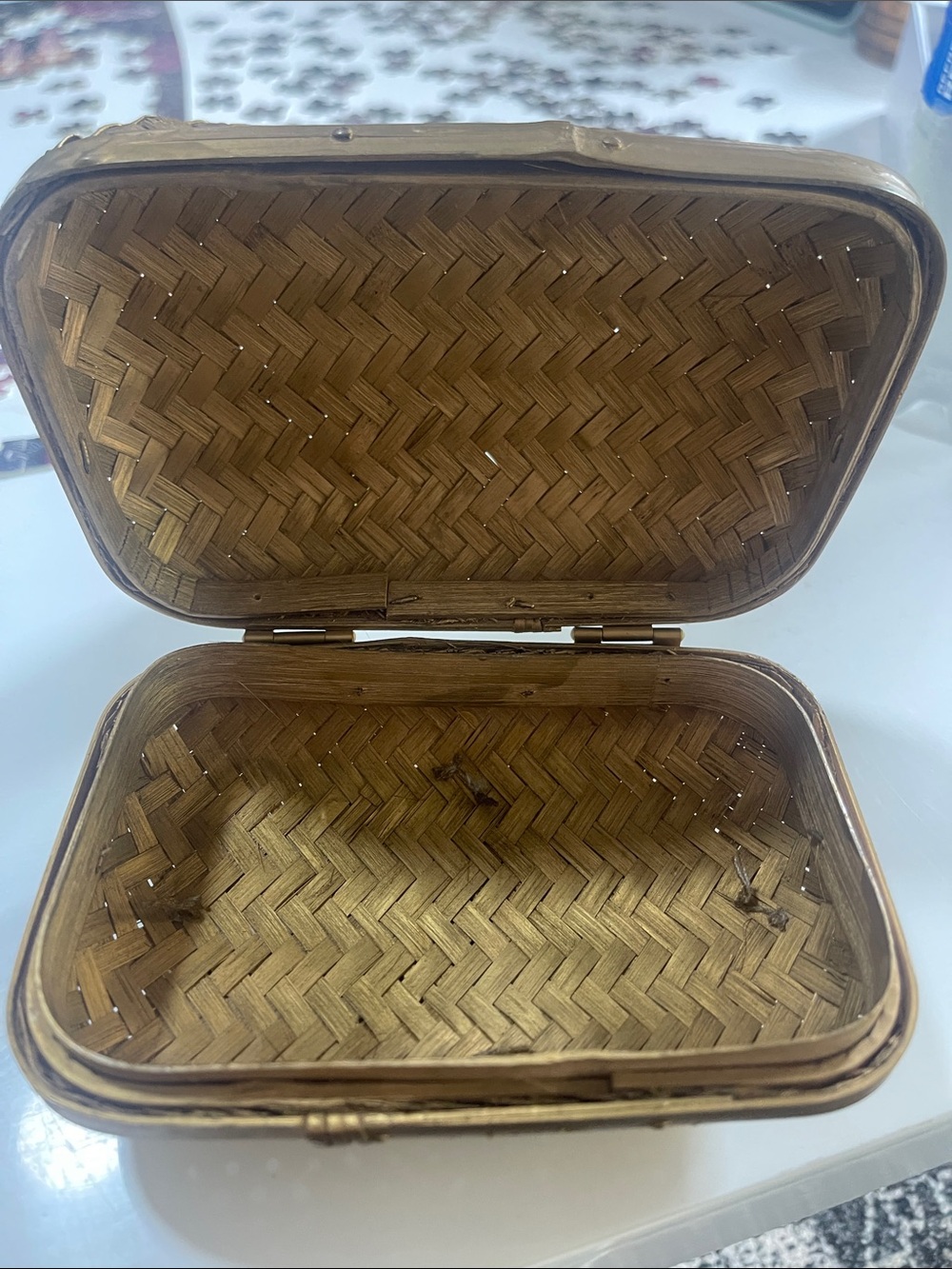 Woven Bamboo hinged box